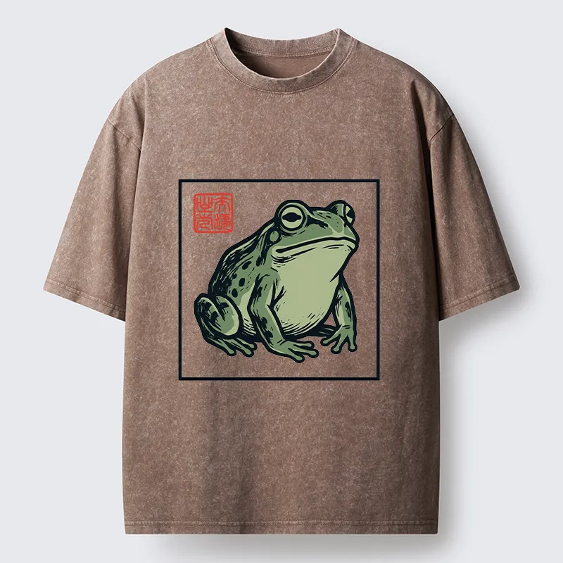 Tokyo-Tiger Zen Frog Washed T-Shirt