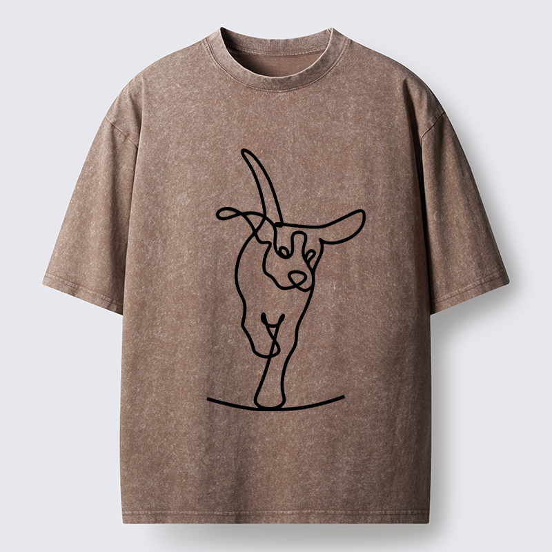 Tokyo-Tiger Minimalist Dog Washed T-Shirt