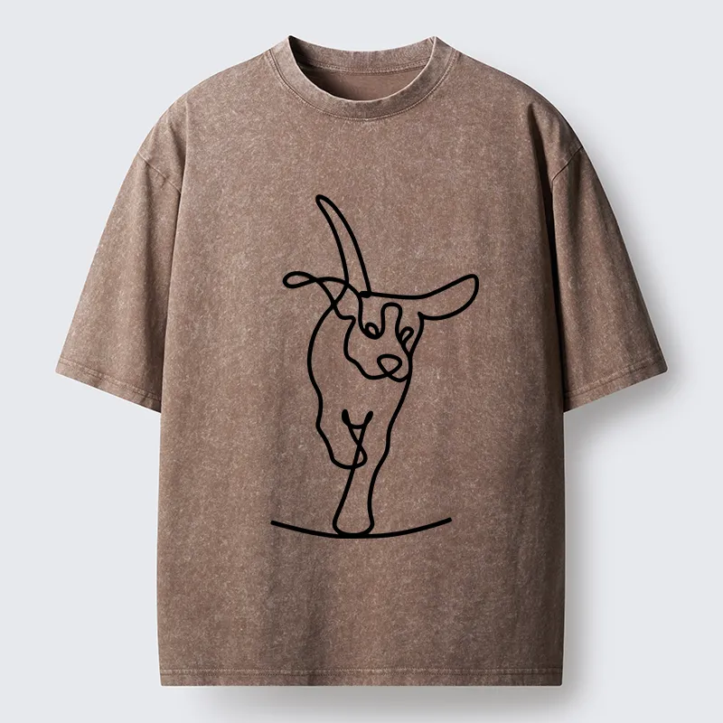 Tokyo-Tiger Minimalist Dog Washed T-Shirt