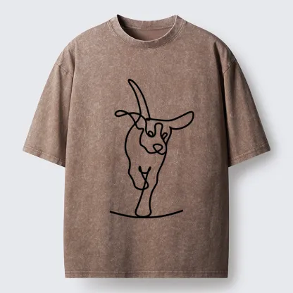 Tokyo-Tiger Minimalist Dog Washed T-Shirt