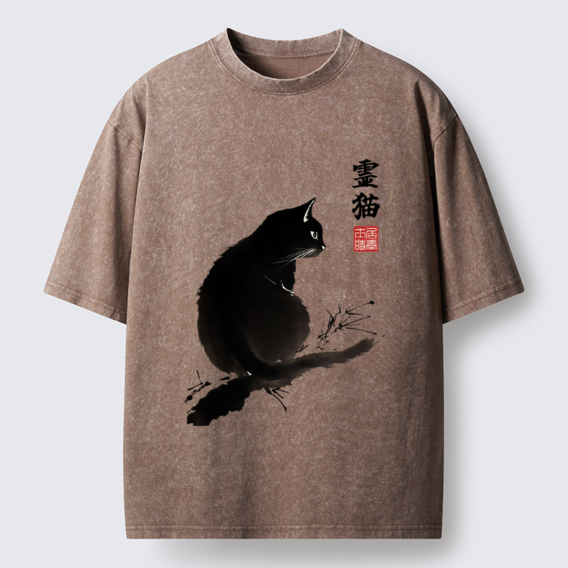 Tokyo-Tiger Mystic Cat Washed T-Shirt
