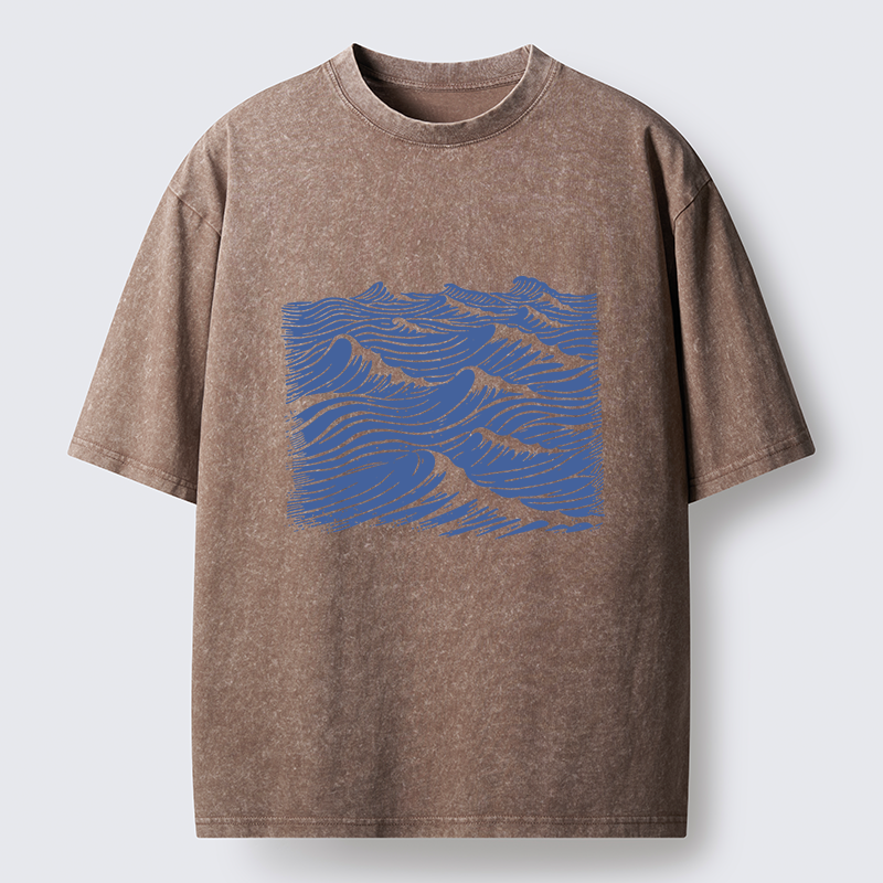 Tokyo-Tiger Vintage Ocean Sea Washed T-Shirt