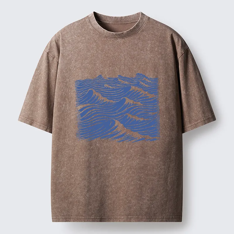 Tokyo-Tiger Vintage Ocean Sea Washed T-Shirt