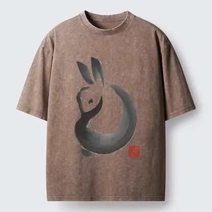 Tokyo-Tiger Ink Rabbit Washed T-Shirt