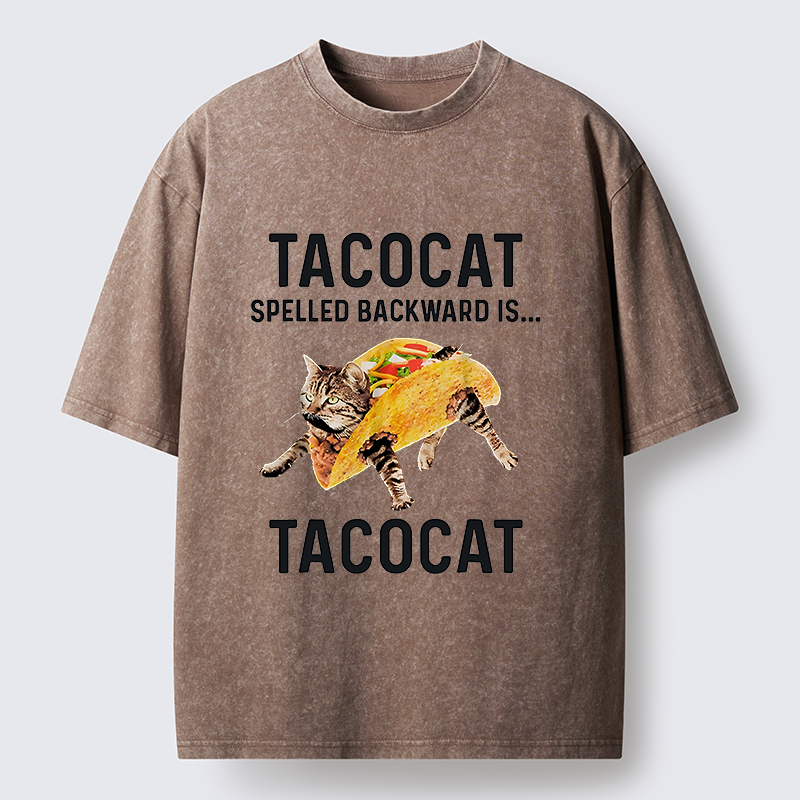 Tokyo-Tiger Tacocat Funny Washed T-Shirt