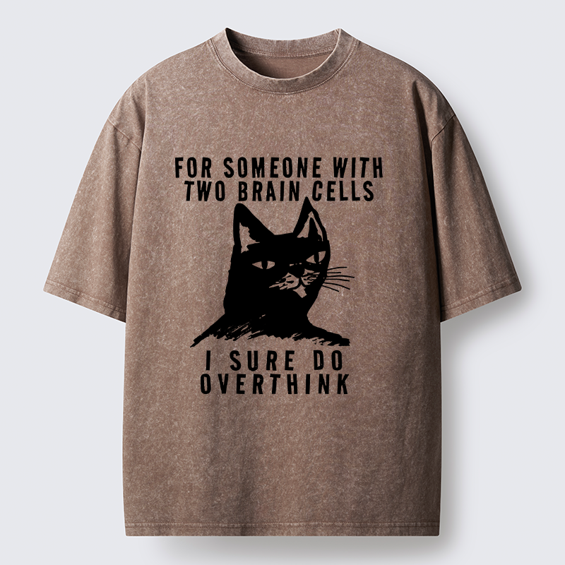 Tokyo-Tiger Overthinking Cat Washed T-Shirt