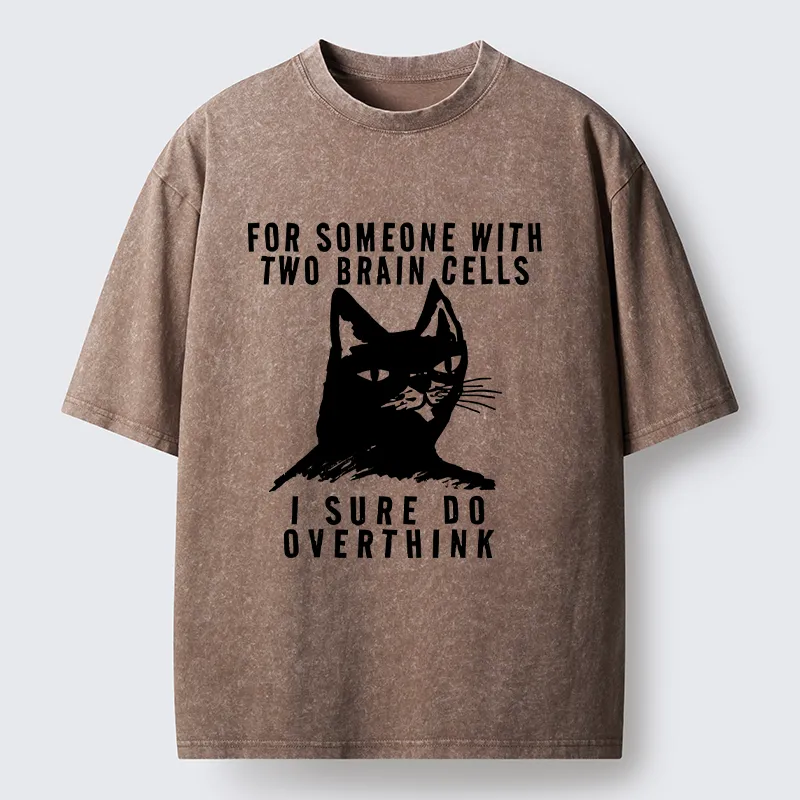 Tokyo-Tiger Overthinking Cat Washed T-Shirt