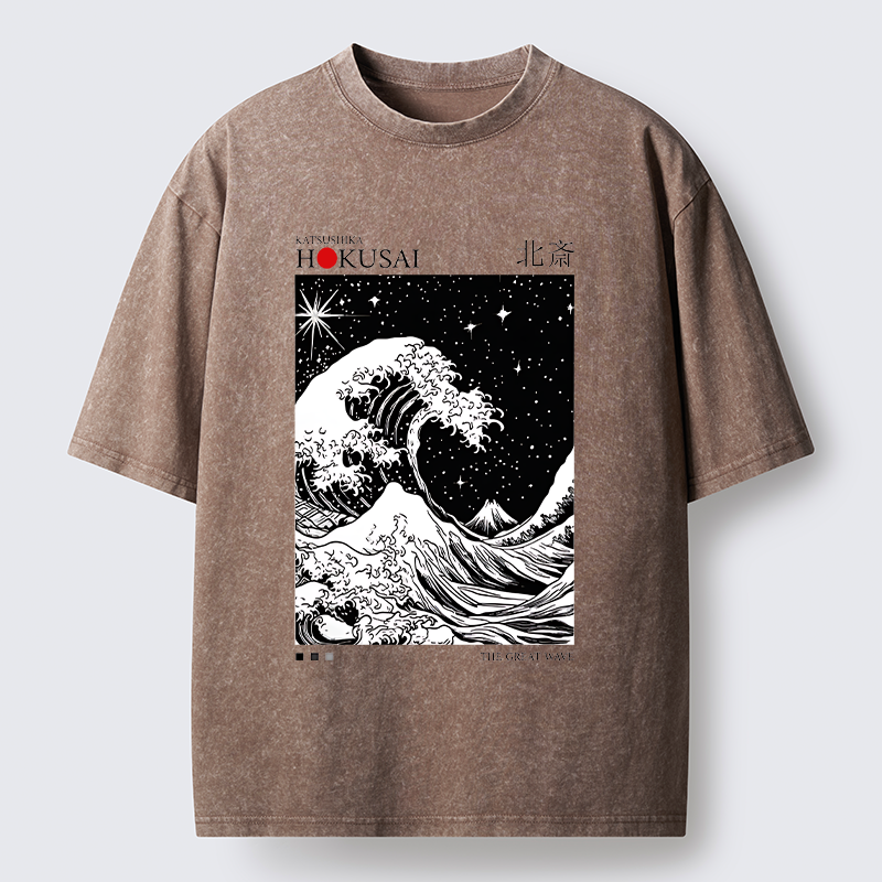 Tokyo-Tiger Retro Wave Japan Washed T-Shirtt