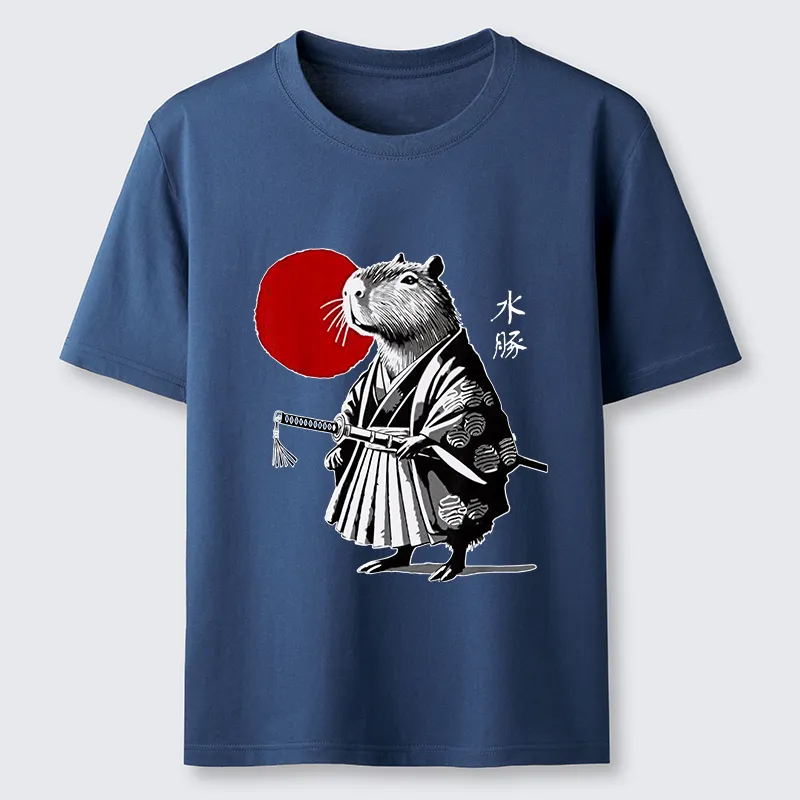 Tokyo-Tiger Capybara Samurai And Sun Classic T-Shirt