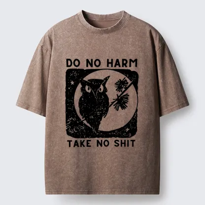Tokyo-Tiger Owl Meme Washed T-Shirt