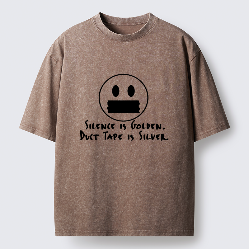 Tokyo-Tiger Duct Tape Is Silver Washed T-Shirt