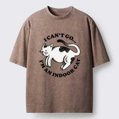 Tokyo-Tiger Indoor Cat Funny Washed T-Shirt