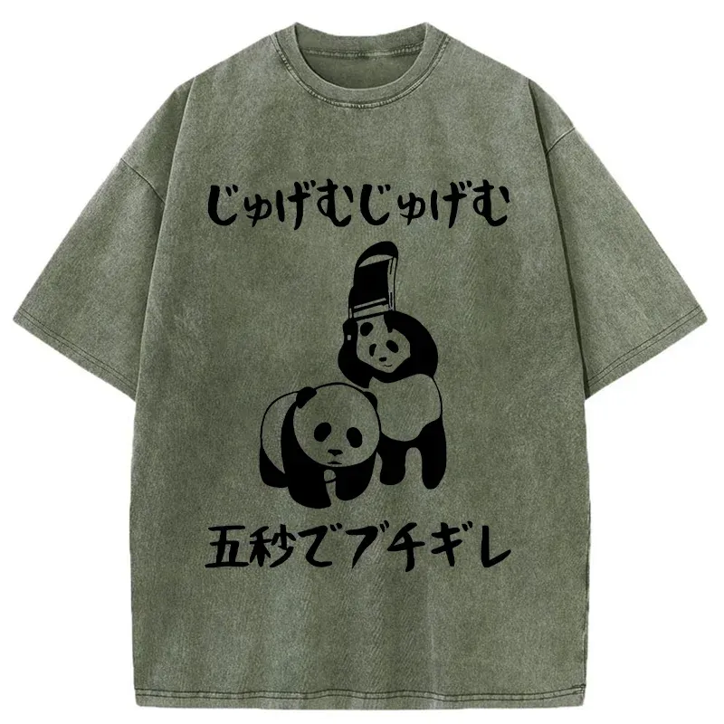 Tokyo-Tiger Japanese Panda War Washed T-Shirt