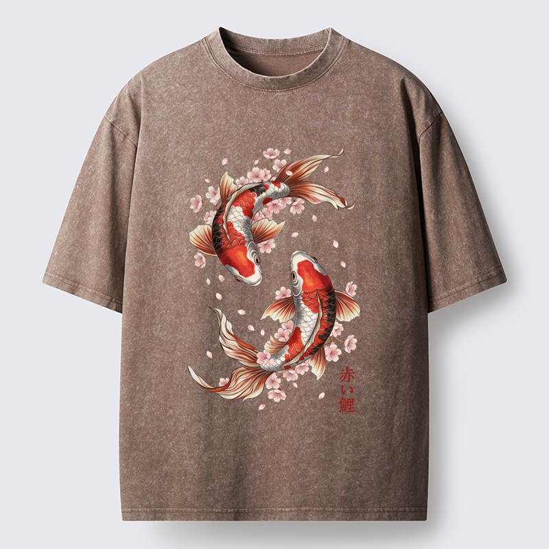 Tokyo-Tiger Twin Koi Washed T-Shirt