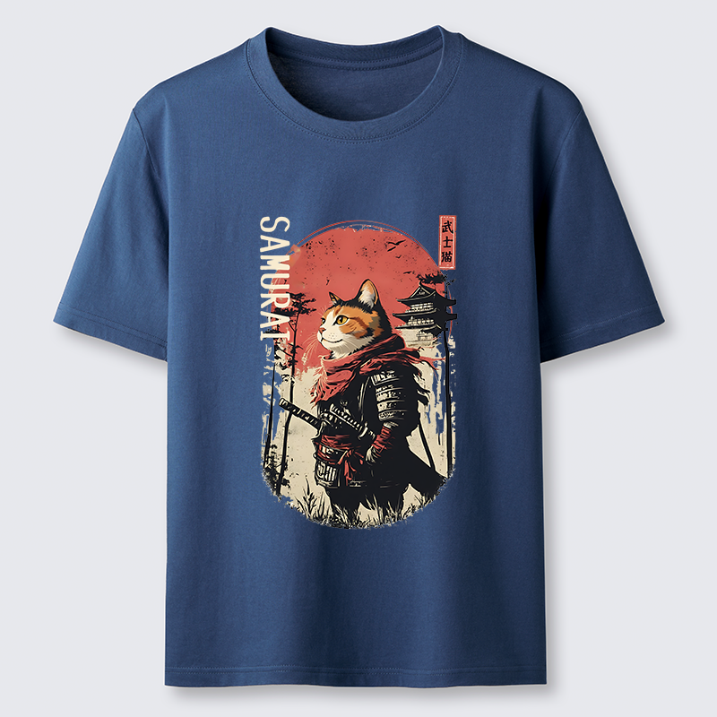 Tokyo-Tiger Lonely Cat Japanese Samurai Classic T-Shirt