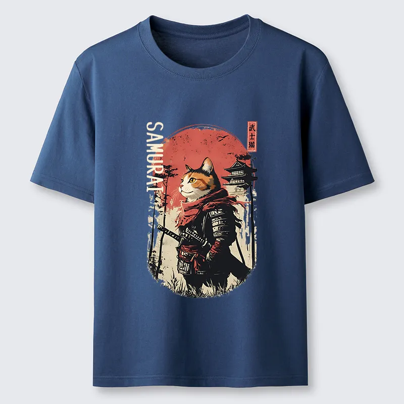 Tokyo-Tiger Lonely Cat Japanese Samurai Classic T-Shirt