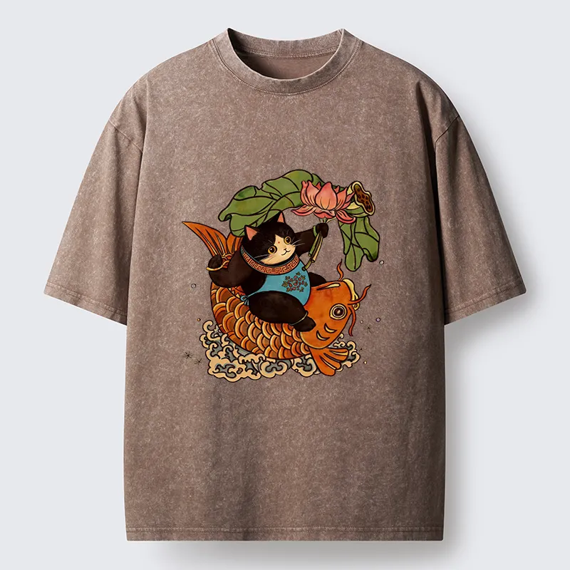 Tokyo-Tiger Chinese New Year Cat Washed T-Shirt