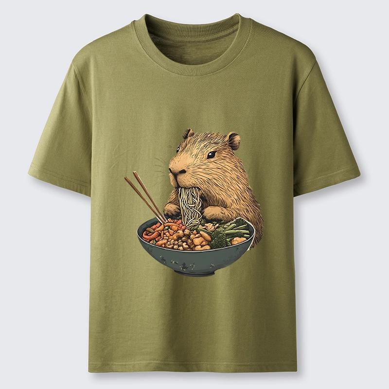 Tokyo-Tiger Capybara Eating Ramen Funny Classic T-Shirt