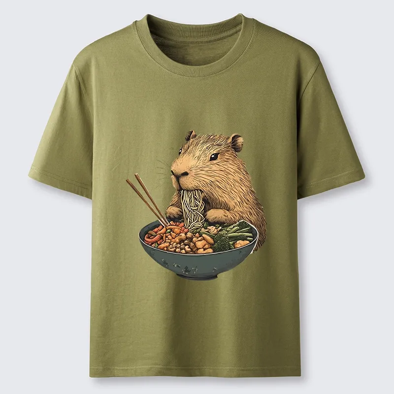 Tokyo-Tiger Capybara Eating Ramen Funny Classic T-Shirt