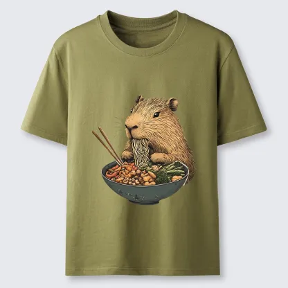 Tokyo-Tiger Capybara Eating Ramen Funny Classic T-Shirt