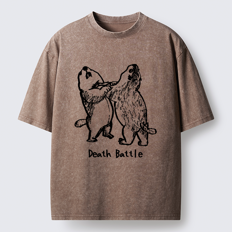 Tokyo-Tiger Groundhog Fighting Washed T-Shirt
