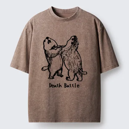 Tokyo-Tiger Groundhog Fighting Washed T-Shirt