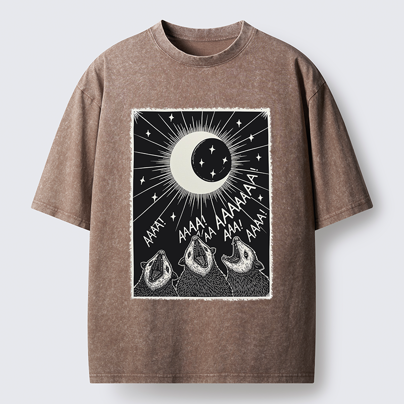 Tokyo-Tiger Howling Opossum Washed T-Shirt