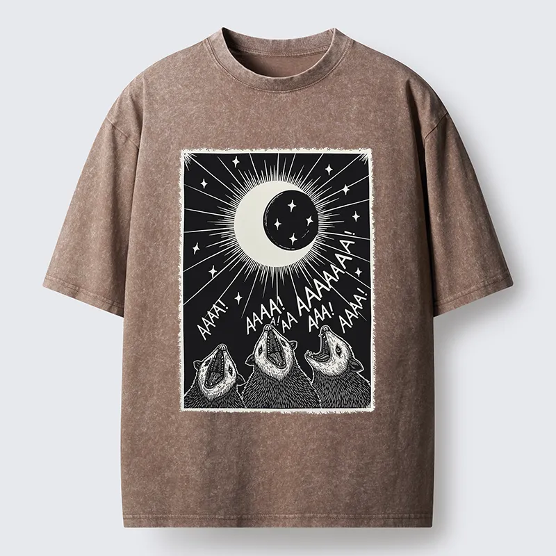 Tokyo-Tiger Howling Opossum Washed T-Shirt