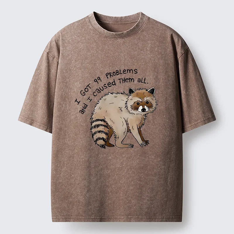 Tokyo-Tiger Raccoon Funny Meme Washed T-Shirt