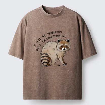 Tokyo-Tiger Raccoon Funny Meme Washed T-Shirt