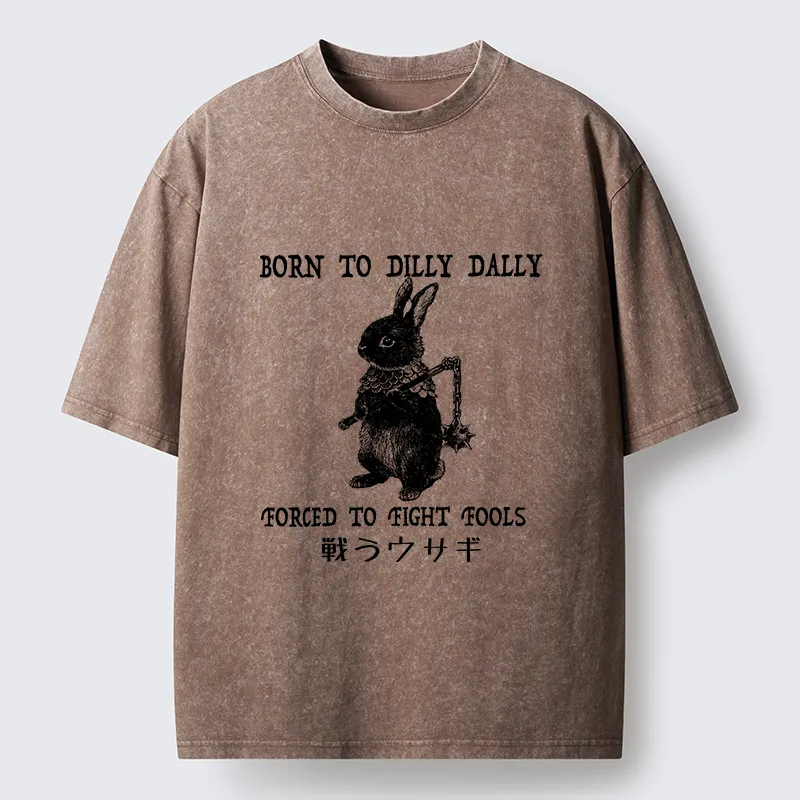 Tokyo-Tiger Fighting Rabbits Washed T-Shirt