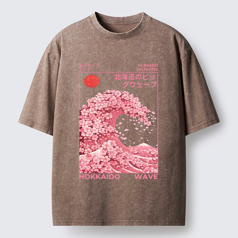Tokyo-Tiger Sakura Wave Washed T-Shirt