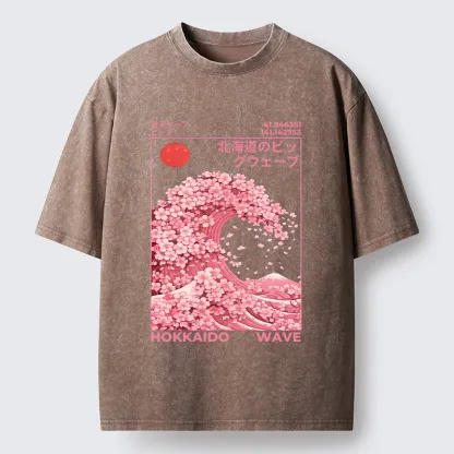 Tokyo-Tiger Sakura Wave Washed T-Shirt