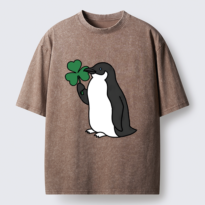 Tokyo-Tiger Penguins And Clover Washed T-Shirt