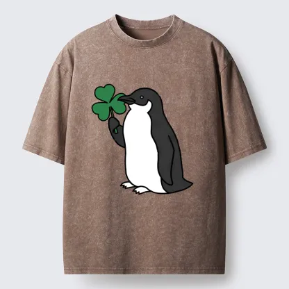 Tokyo-Tiger Penguins And Clover Washed T-Shirt