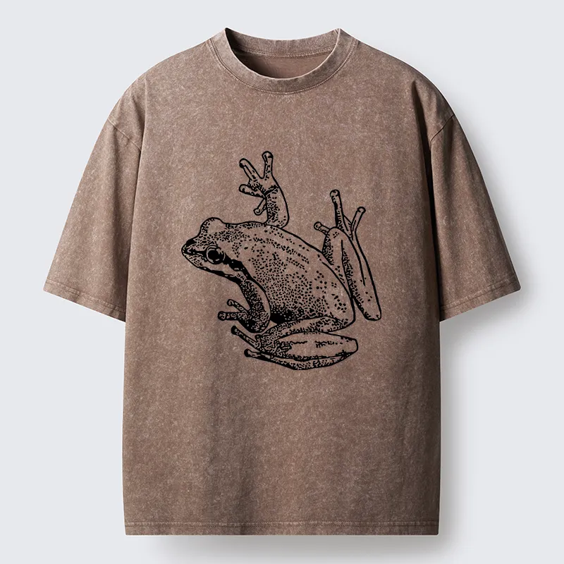 Tokyo-Tiger Frogs Lying On Clothes Washed T-Shirt