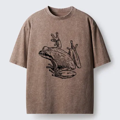 Tokyo-Tiger Frogs Lying On Clothes Washed T-Shirt