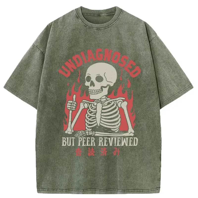 Tokyo-Tiger Skeleton Undiagnosed But Peer Reviewed Washed T-Shirt