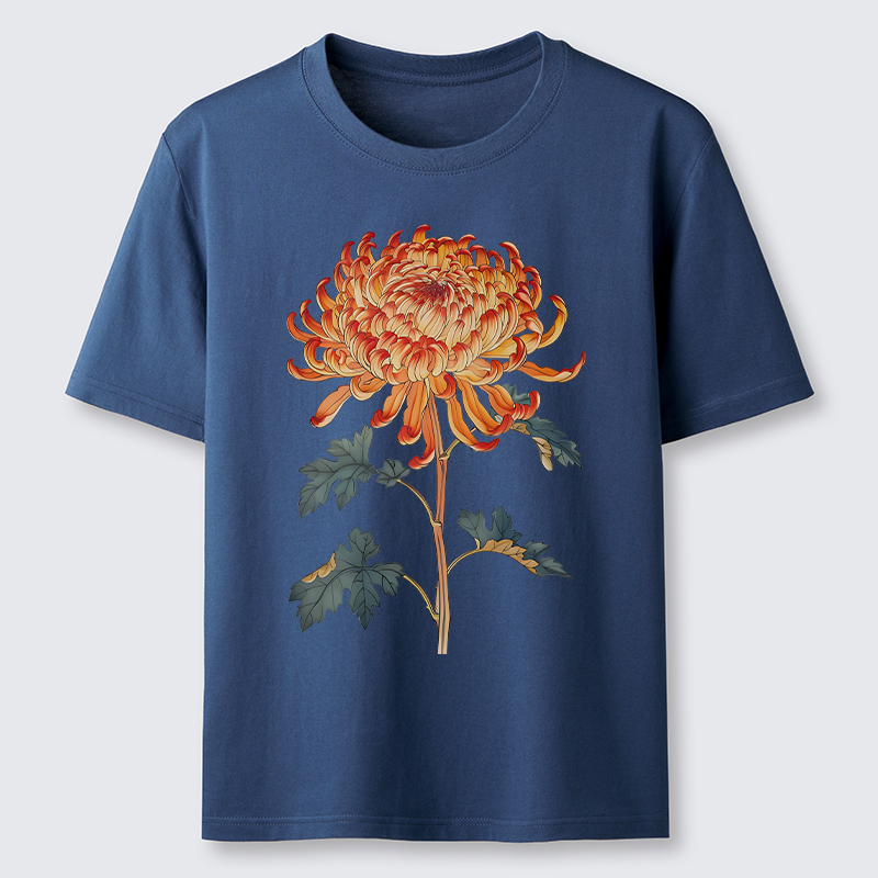 Tokyo-Tiger Japanese Chrysanthemum Flower Classic T-Shirt