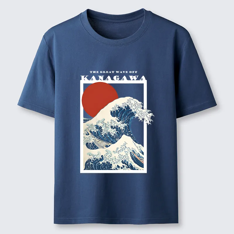 Tokyo-Tiger Minimalist Ukiyo-e Waves Classic T-Shirt