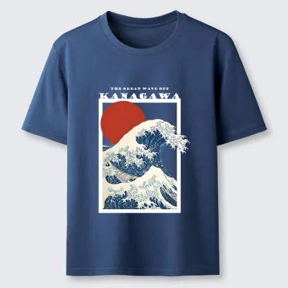 Tokyo-Tiger Minimalist Ukiyo-e Waves Classic T-Shirt