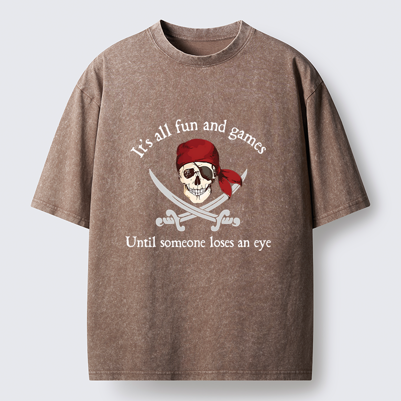 Tokyo-Tiger Humorous Pirates Washed T-Shirt