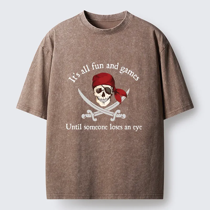 Tokyo-Tiger Humorous Pirates Washed T-Shirt