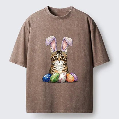 Tokyo-Tiger Easter Cat Washed T-Shirt