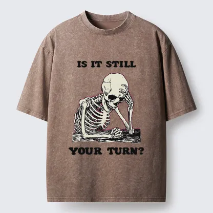 Tokyo-Tiger Waiting To Become A Skeleton Washed T-Shirt