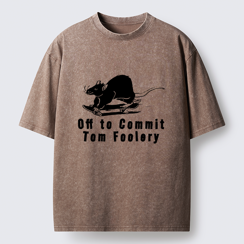 Tokyo-Tiger Mischievous Rat Washed T-Shirt