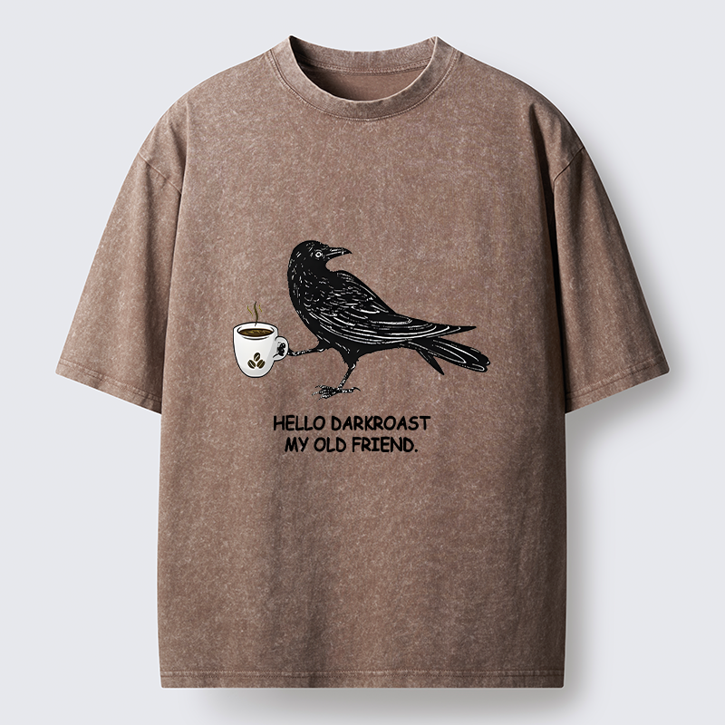 Tokyo-Tiger Raven Funny Washed T-Shirt