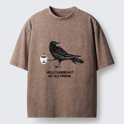 Tokyo-Tiger Raven Funny Washed T-Shirt