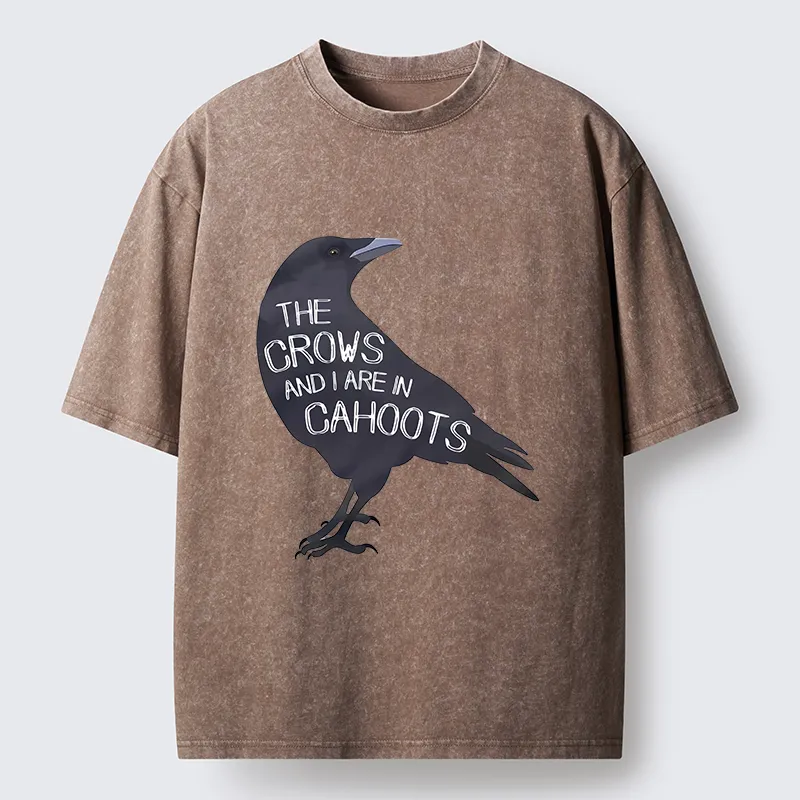 Tokyo-Tiger With Crows Funny Washed T-Shirt