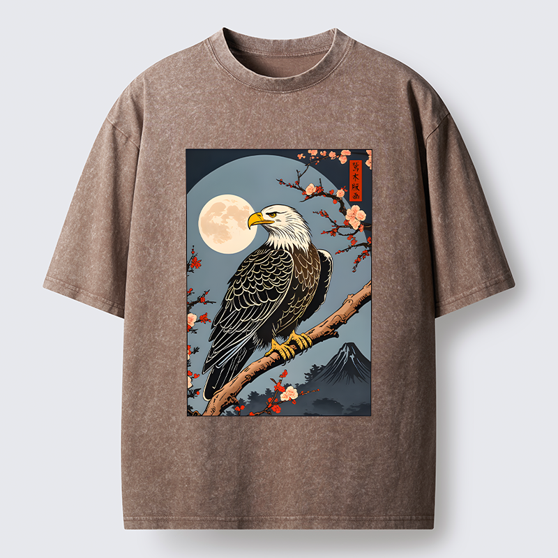 Tokyo-Tiger Ukiyo-e Eagle Washed T-Shirt